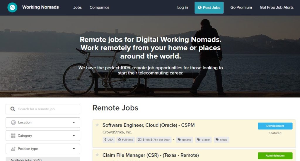 Working nomads website picture as secret places to find tech jobs