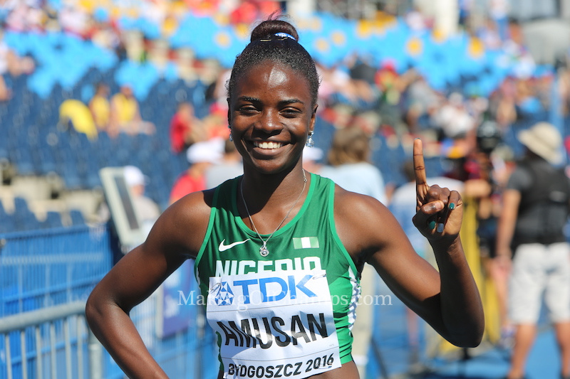 Picture showing Tobi Amusan, a Nigerian GWR holder