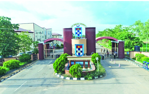 Picture showing Nigerian Ivy Leagues -ABUAD, main gate