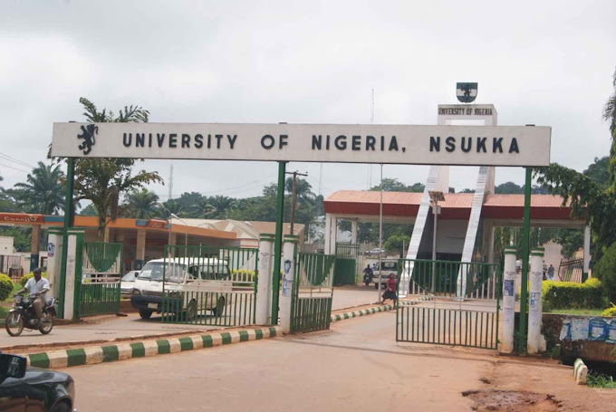 Picture showing University of Nigeria, Nsukka, main gate