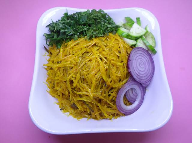 Picture showing abacha as Nigerian comfort food