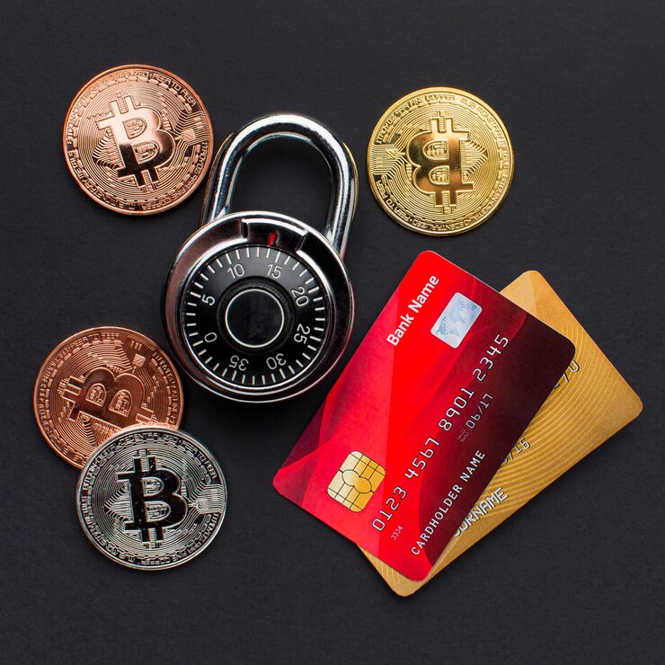 Picture showing bitcoin and cards