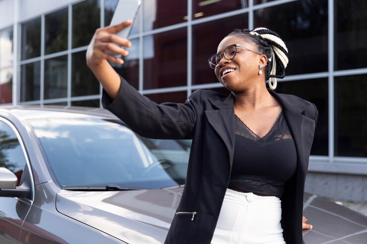 picture showing a lady taking selfie