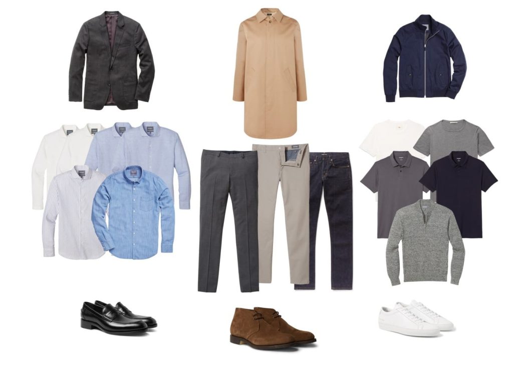 picture showing how to mix and match different male clothing items