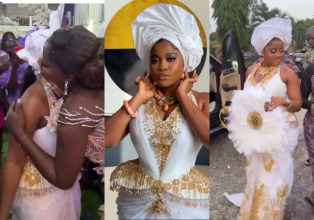 picture showing an overdressed guest at a Nigerian wedding