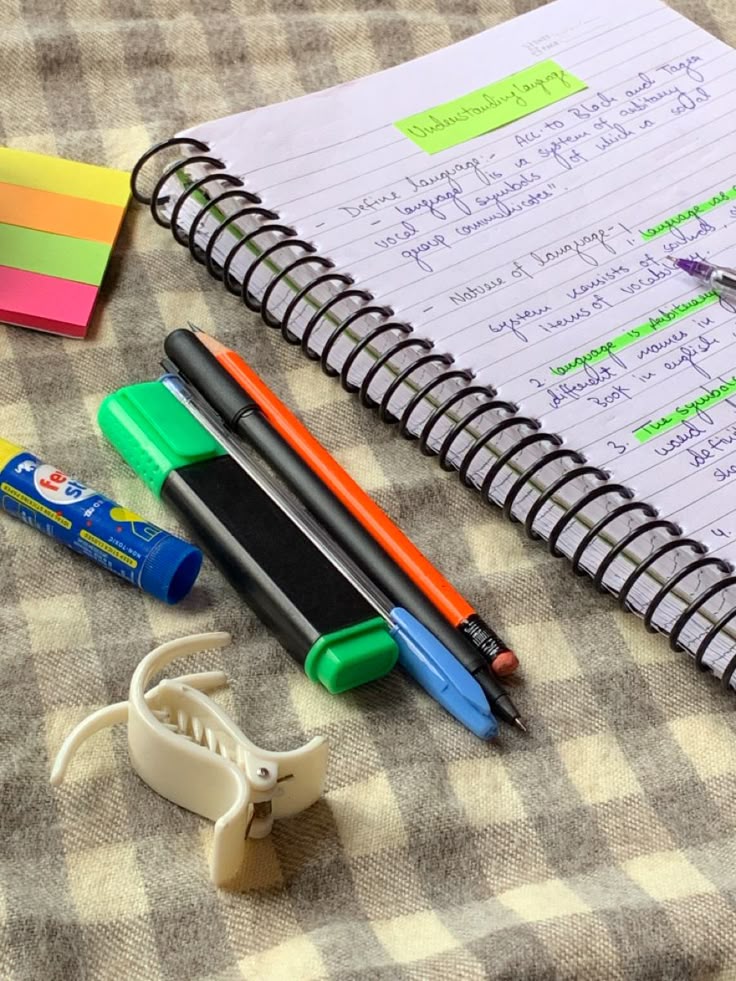Writing materials to write out content ideas