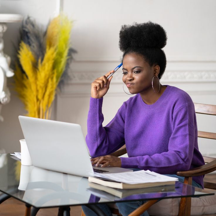 black woman being busy at her first job