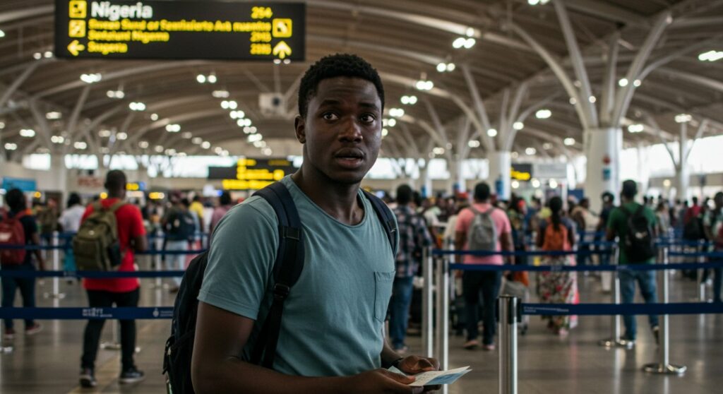 picture showing a first-timer at the airport