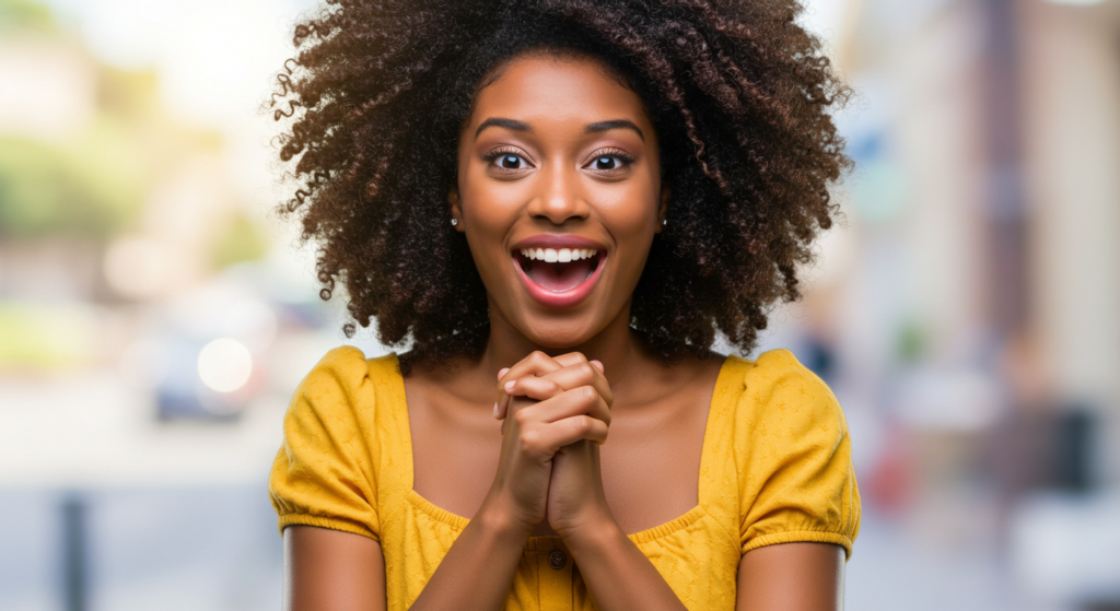 picture showing a young lady's reaction to awoof